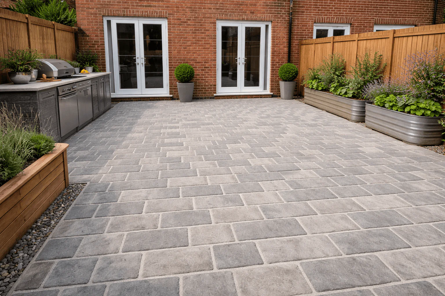 Grey / Beige 200x100x50mm Block Paving (Setts Kandla Grey / Raj Green) - Image 3